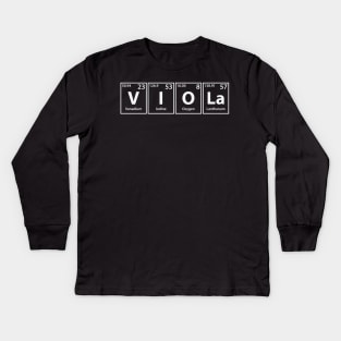 Viola (V-I-O-La) Periodic Elements Spelling Kids Long Sleeve T-Shirt